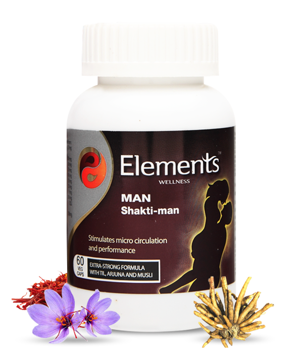 Elements Man Shakti Man, 60 Capsules, Safed Musli, Til, and Arjuna