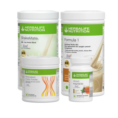 Herbalife Formula 1 Chocolate Nutritional Shake + Shakemate + 200g Protein Powder + and Afresh Wellness Pack