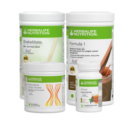 Herbalife Formula 1 Chocolate Nutritional Shake + Shakemate + 200g Protein Powder + and Afresh Wellness Pack