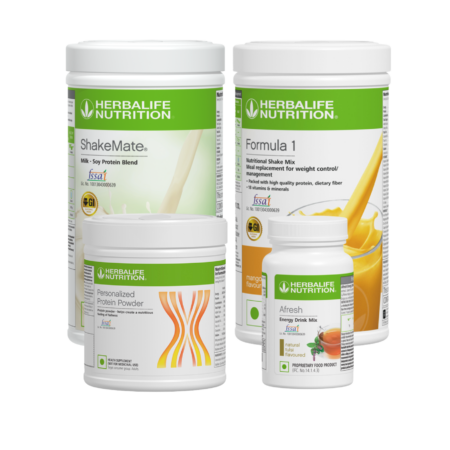 Herbalife Formula 1 Mango Nutritional Shake + Shakemate + 200g Protein Powder + and Afresh Wellness Pack