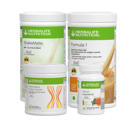 Herbalife Formula 1 Chocolate Nutritional Shake + Shakemate + 200g Protein Powder + and Afresh Wellness Pack
