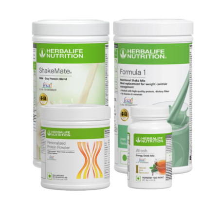 Herbalife Formula 1 Chocolate Nutritional Shake + Shakemate + 200g Protein Powder + and Afresh Wellness Pack